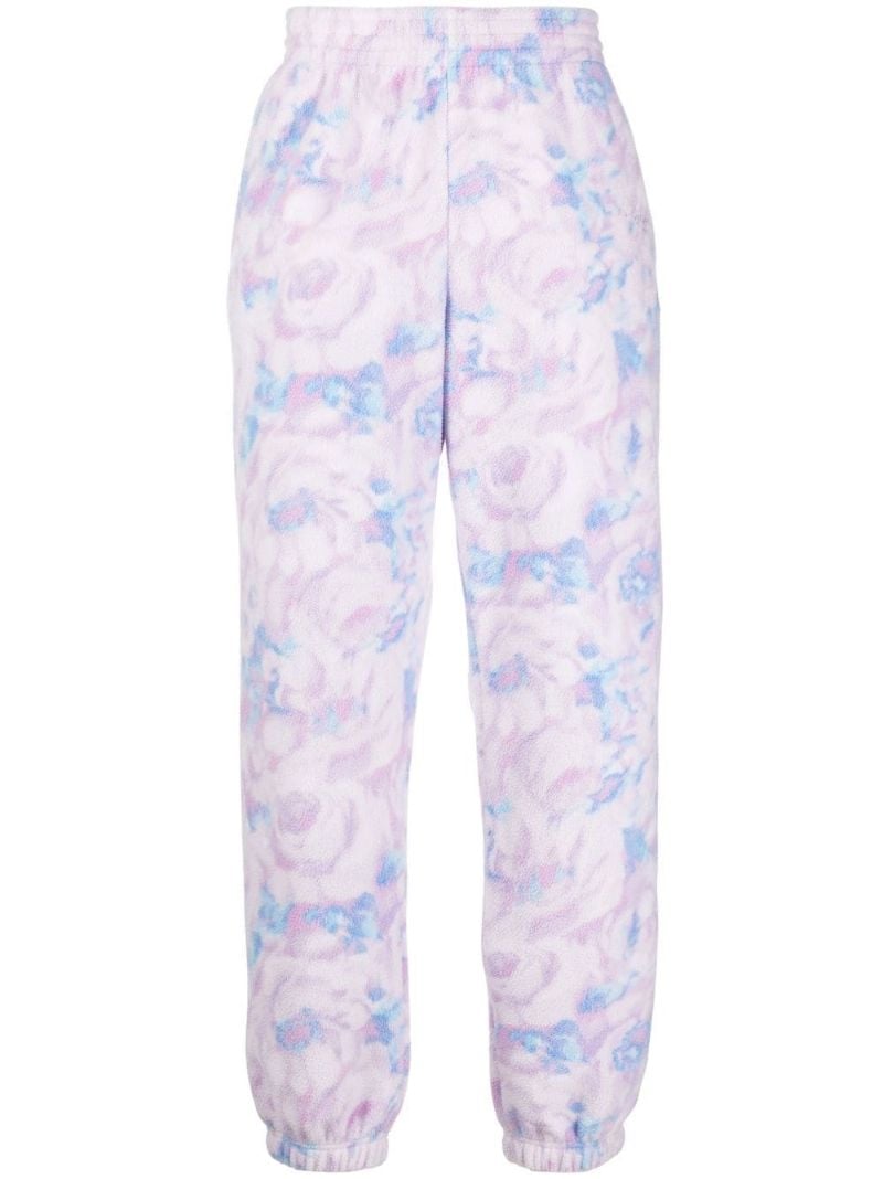 Purple Floral Print Track Pants