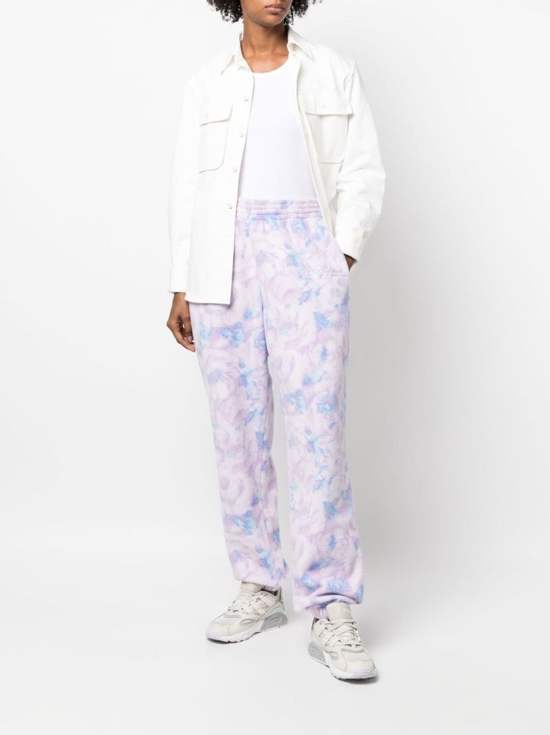 Purple Floral Print Track Pants