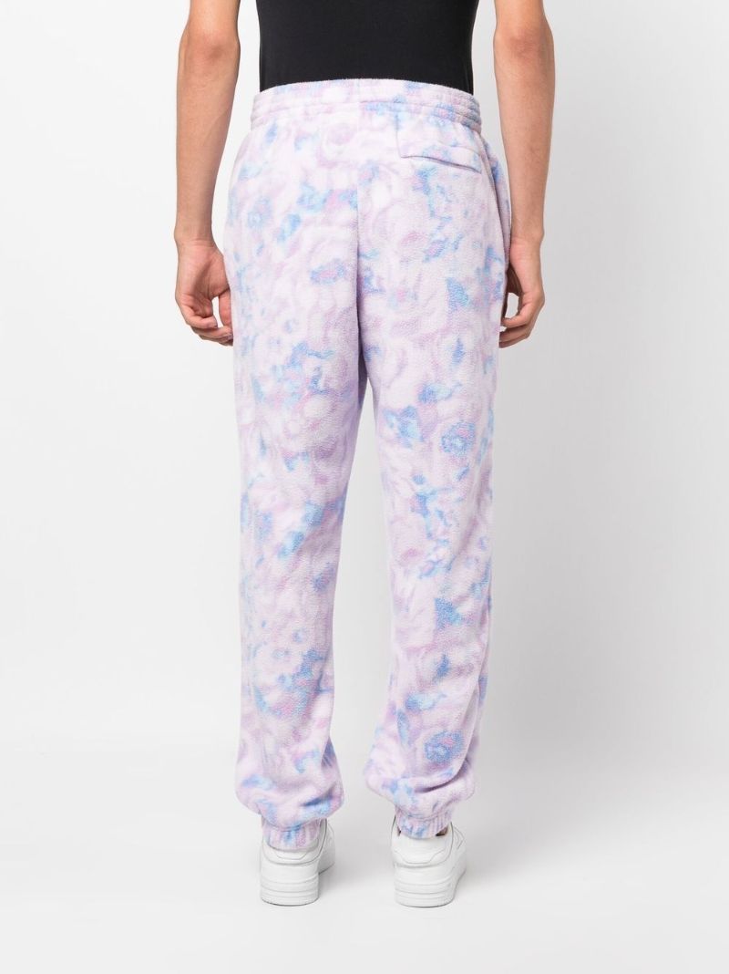 Purple Floral Print Track Pants