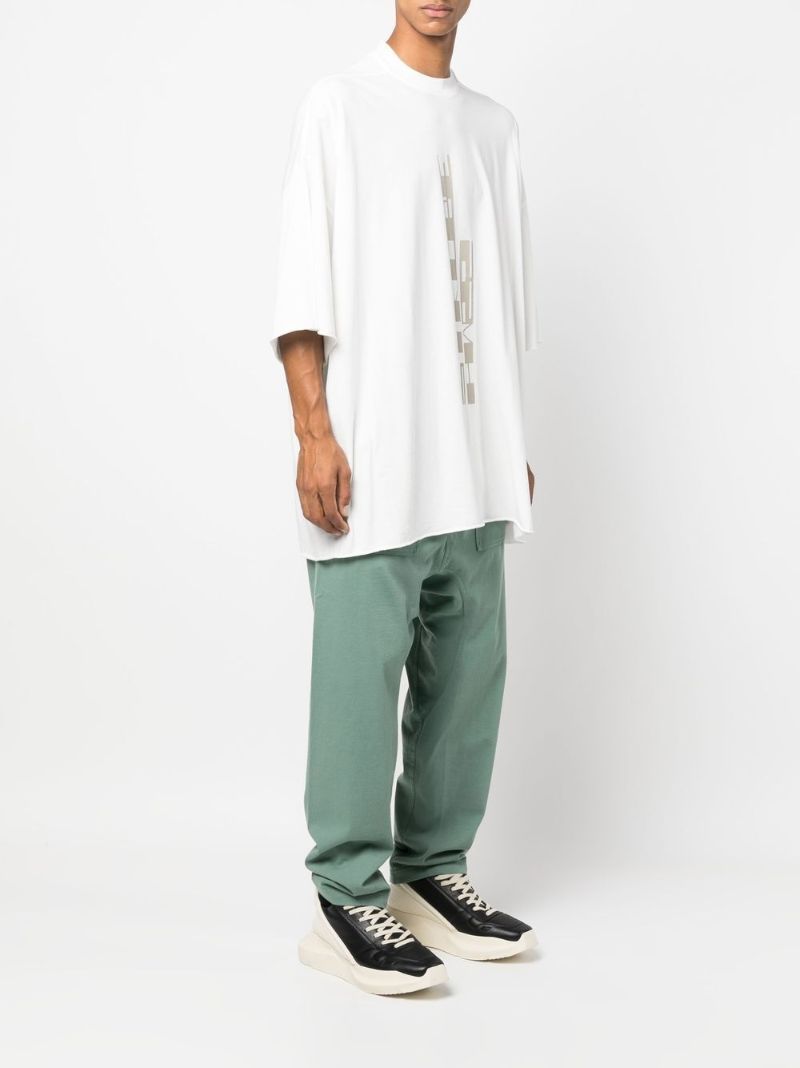 White Strobe Print Cotton T-shirt