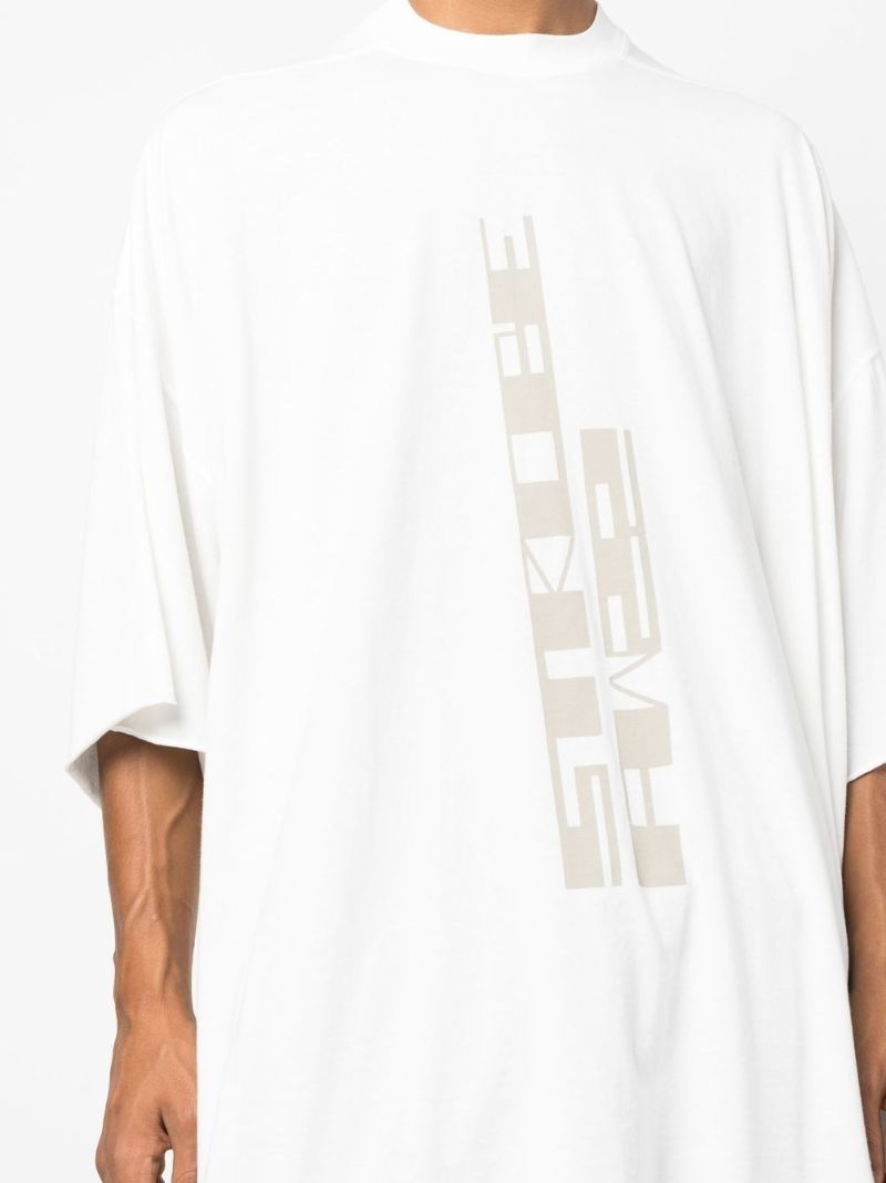 White Strobe Print Cotton T-shirt