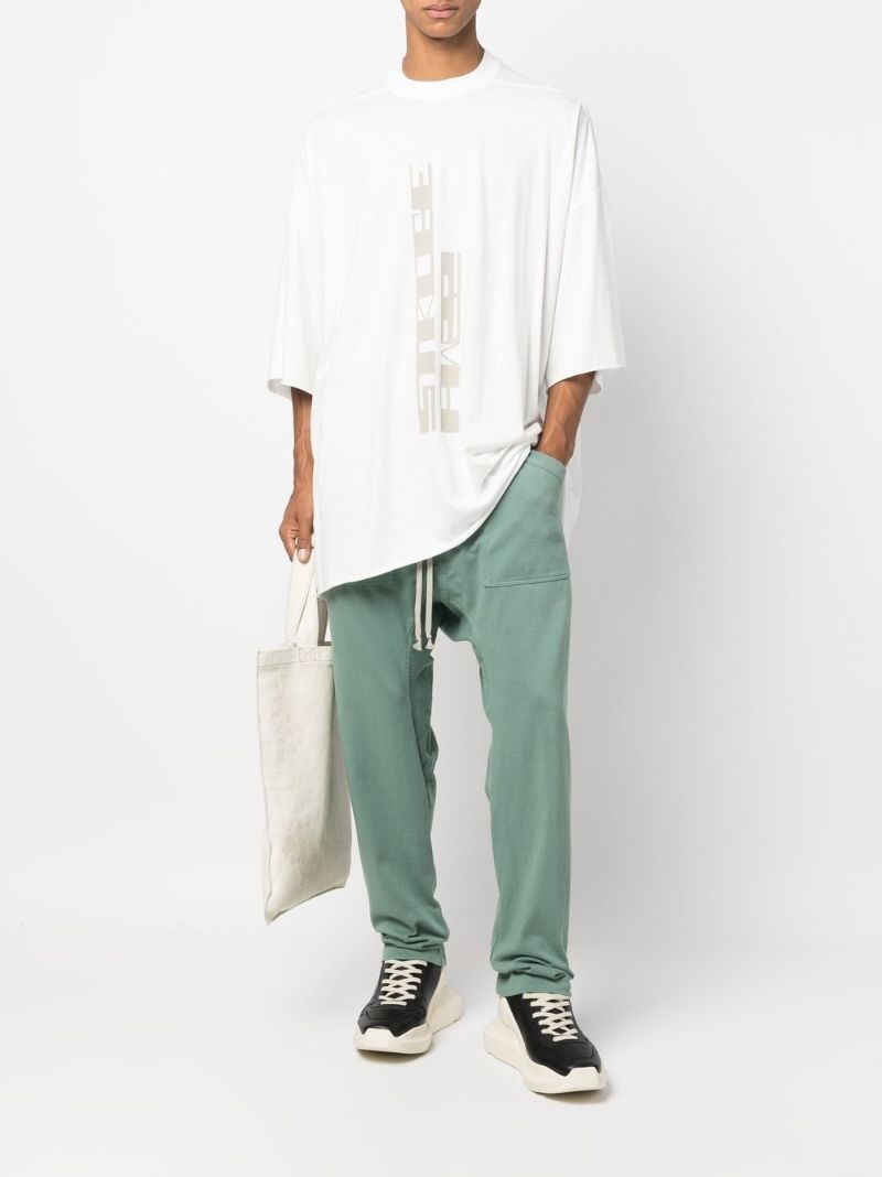 White Strobe Print Cotton T-shirt