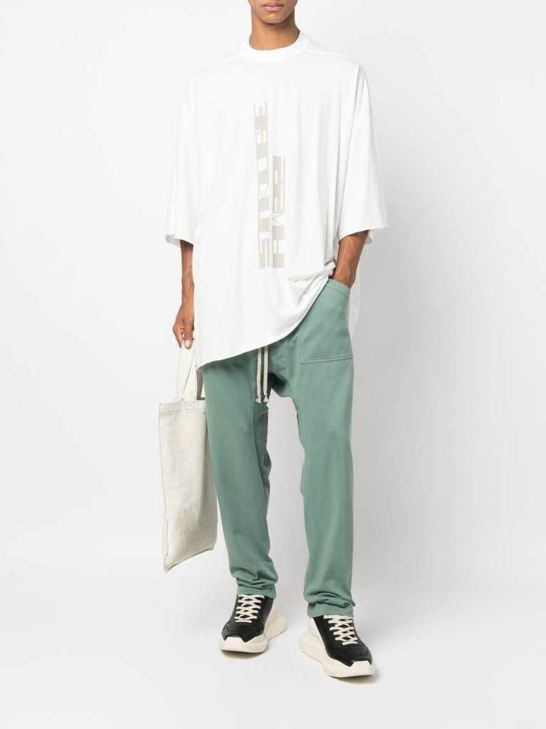 White Strobe Print Cotton T-shirt