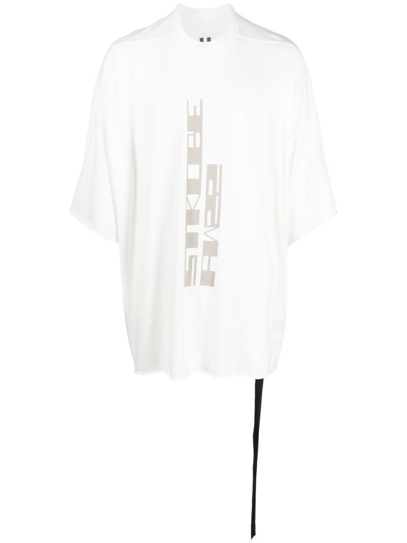 White Strobe Print Cotton T-shirt