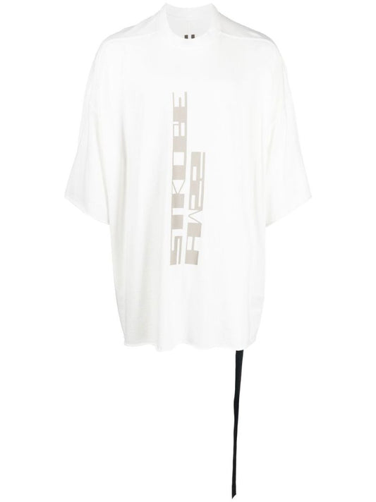 White Strobe Print Cotton T-shirt