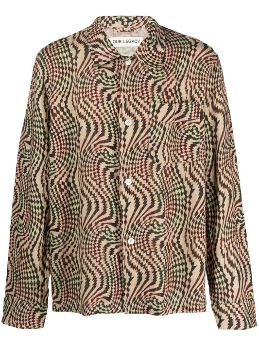 Neutral Box Printed Linen Shirt