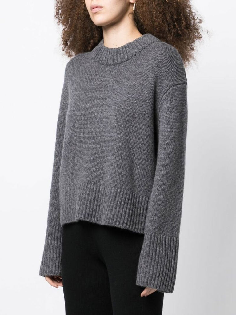 Grey Crew Neck Cashmere Jumper