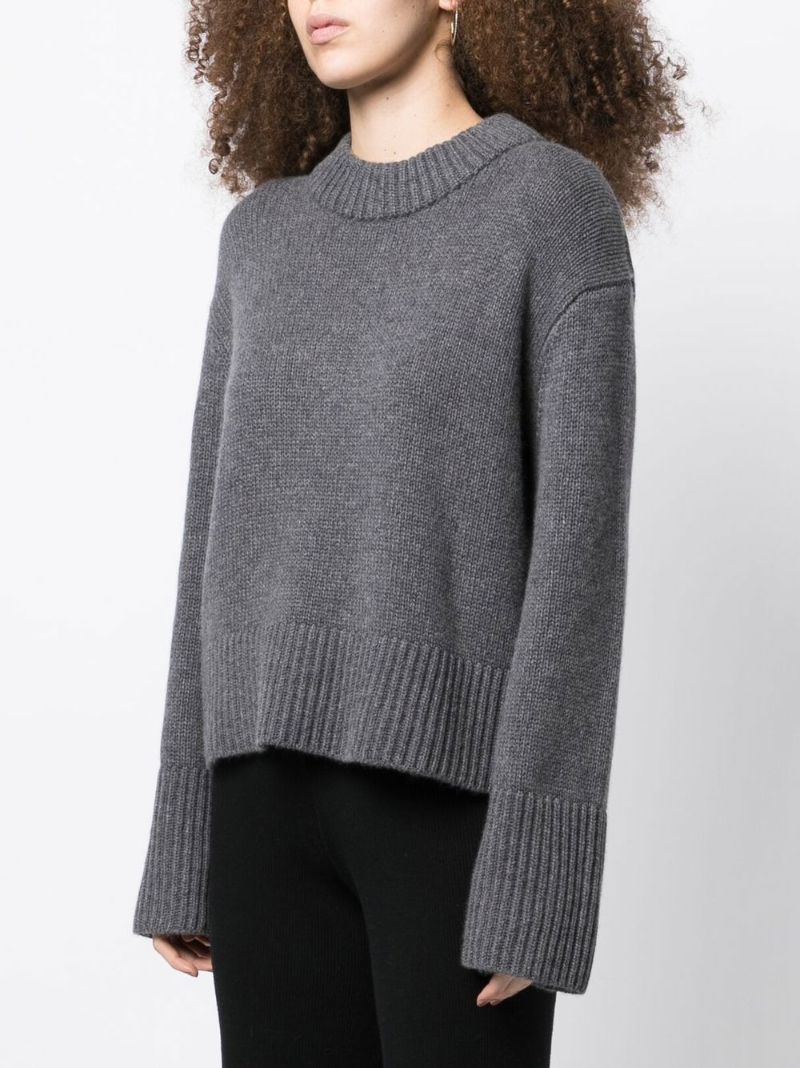 Grey Crew Neck Cashmere Jumper