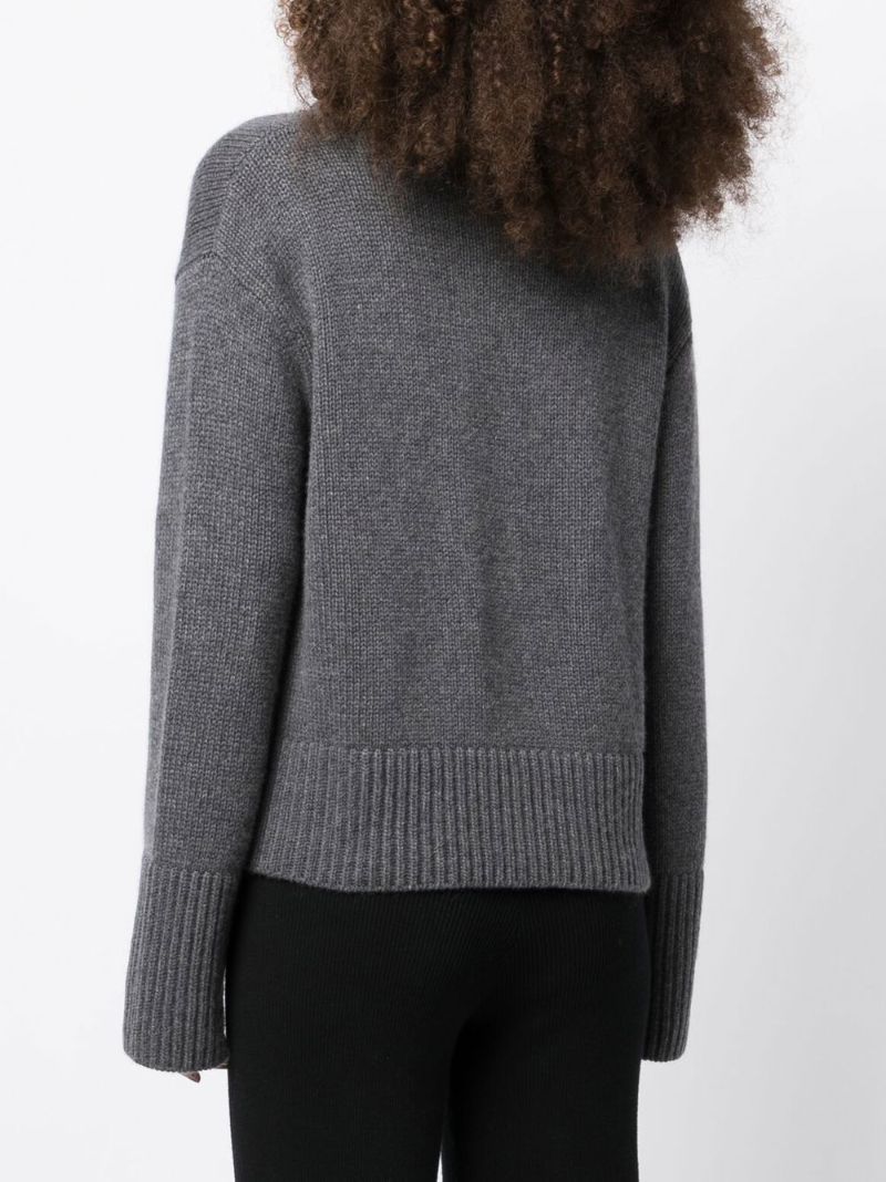 Grey Crew Neck Cashmere Jumper