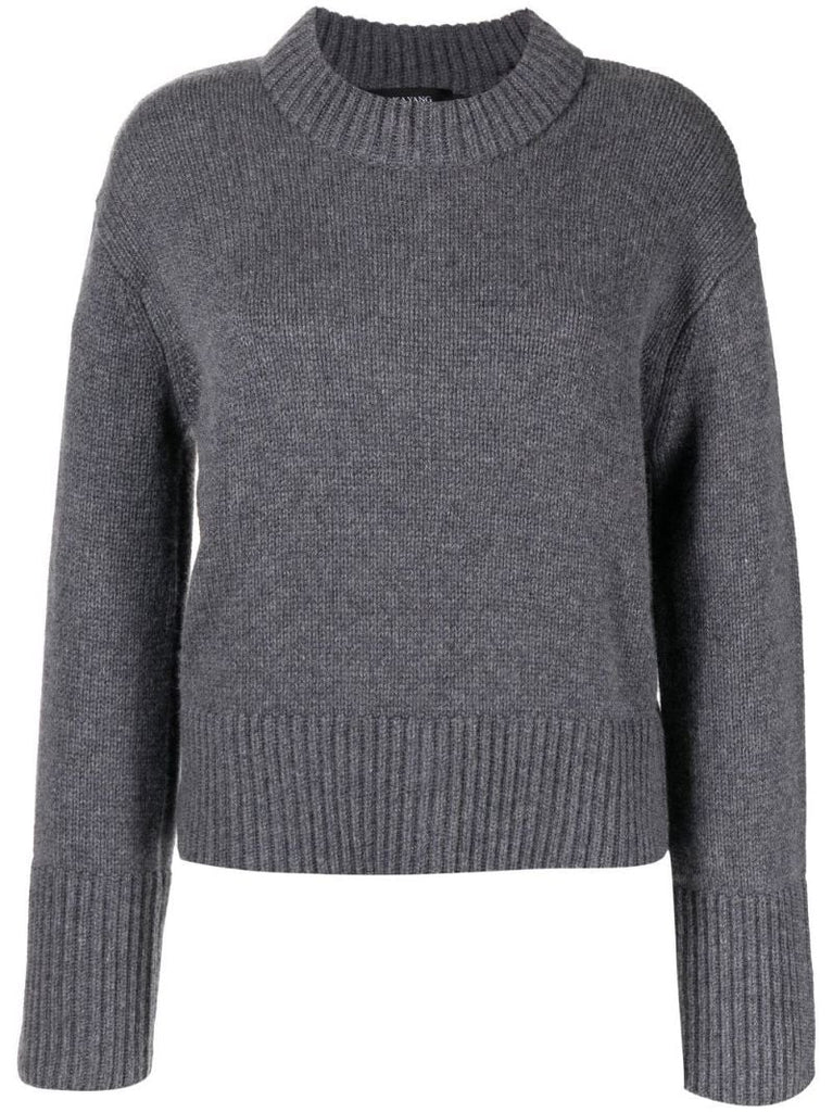 Grey Crew Neck Cashmere Jumper
