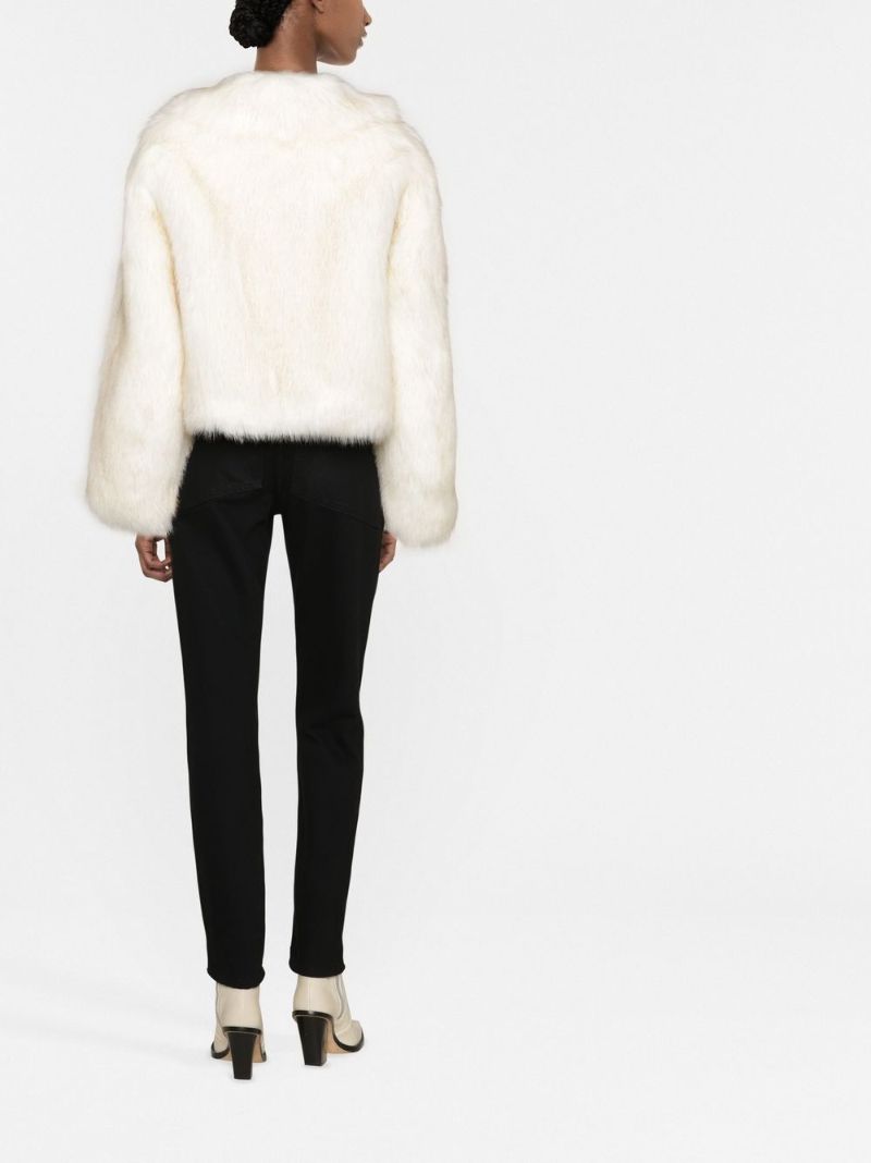 White Samara Faux-fur Cropped Jacket