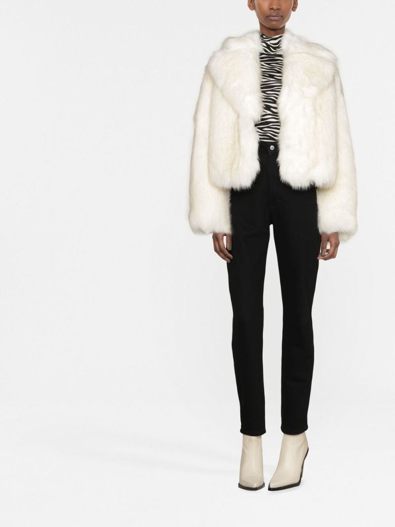 White Samara Faux-fur Cropped Jacket