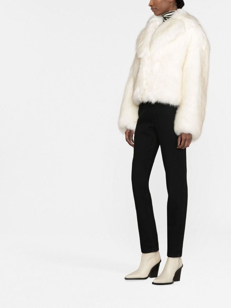 White Samara Faux-fur Cropped Jacket