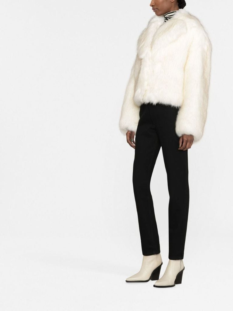 White Samara Faux-fur Cropped Jacket