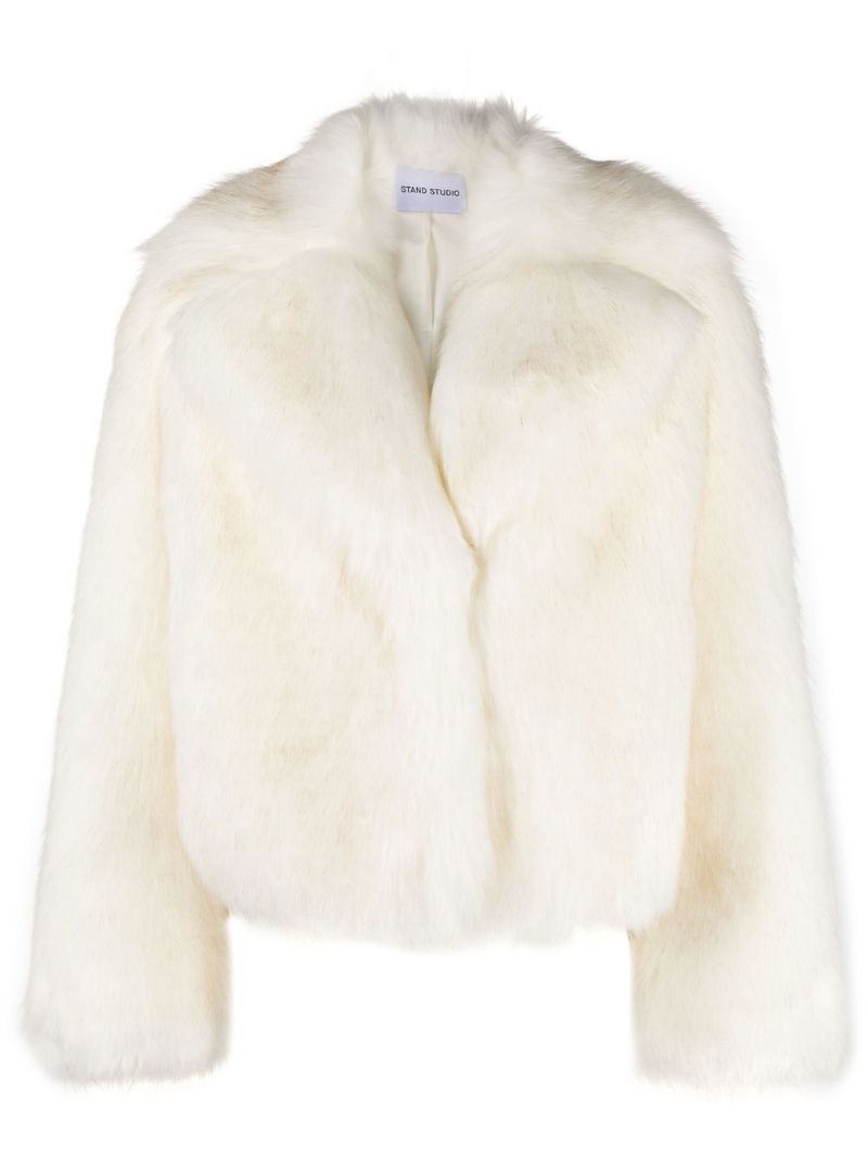 White Samara Faux-fur Cropped Jacket