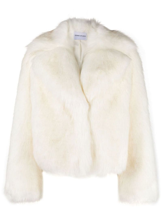 White Samara Faux-fur Cropped Jacket