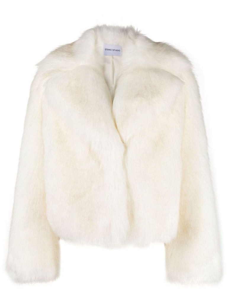 White Samara Faux-fur Cropped Jacket
