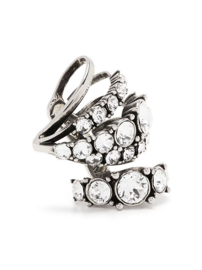 Silver-tone Crystal Embellished Ear Cuff