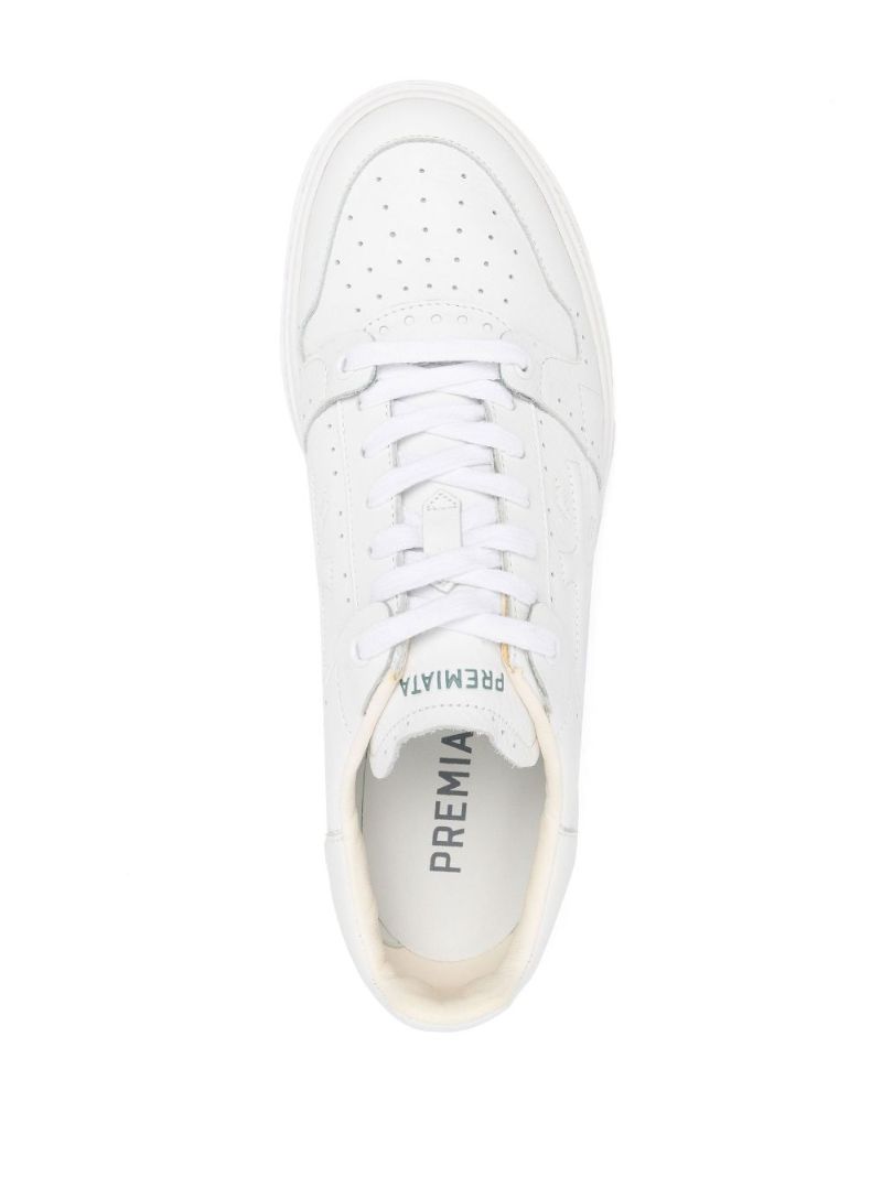 White Quinn Leather Low-top Sneakers