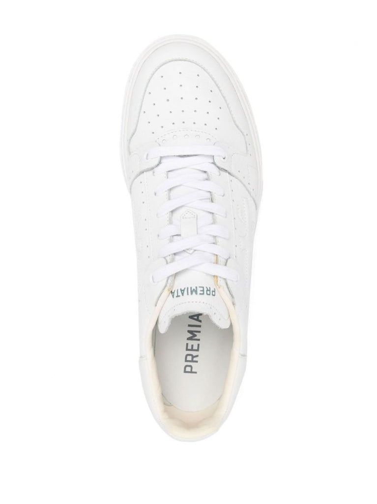 White Quinn Leather Low-top Sneakers