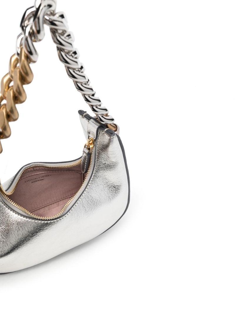 Silver Frayme Mini Faux Leather Shoulder Bag
