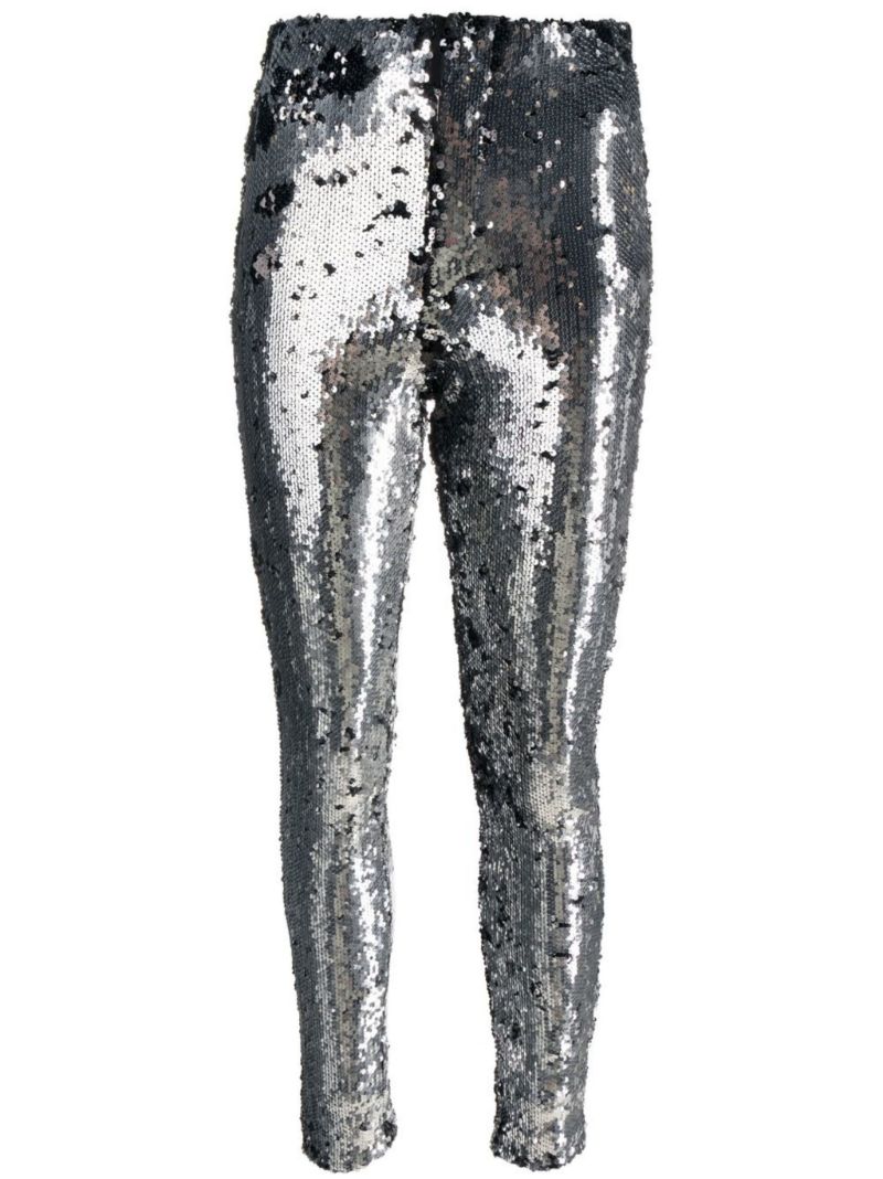 Black and Silver Madilio Sequinned Leggings