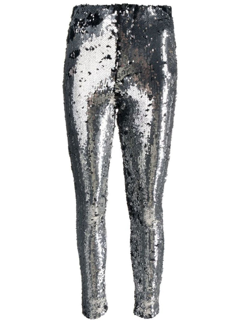 Black and Silver Madilio Sequinned Leggings