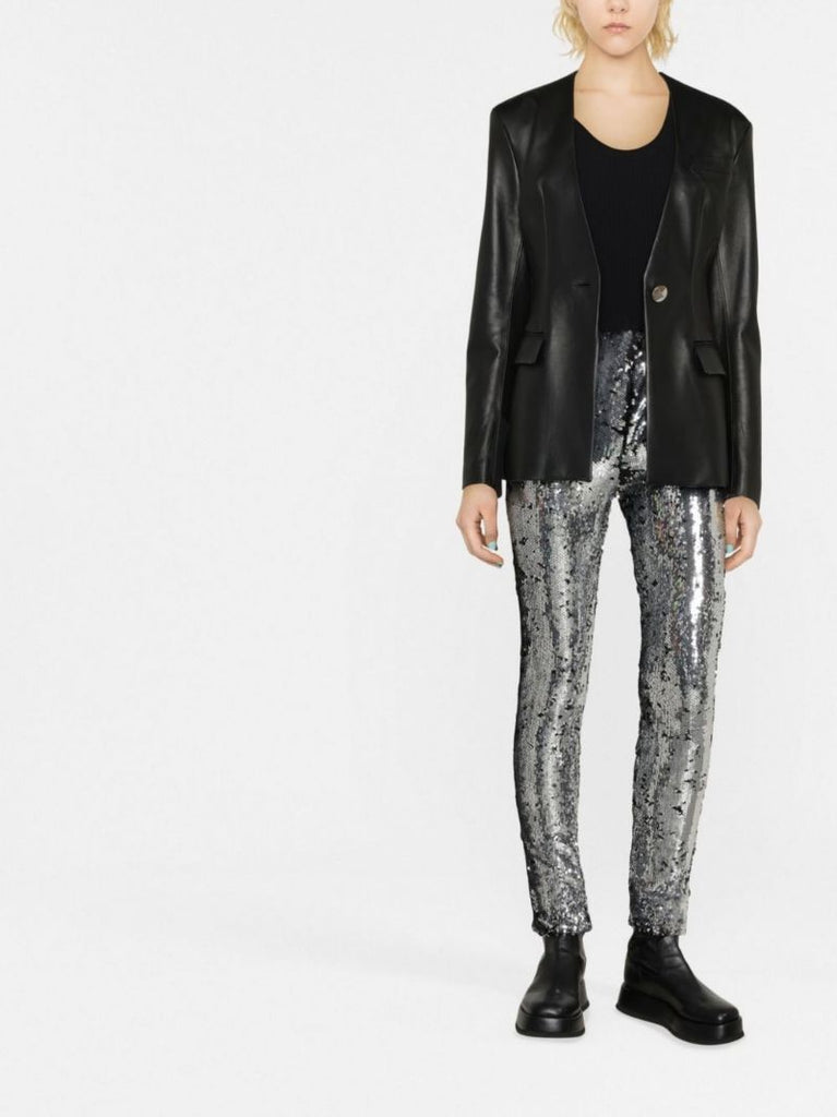 Black and Silver Madilio Sequinned Leggings