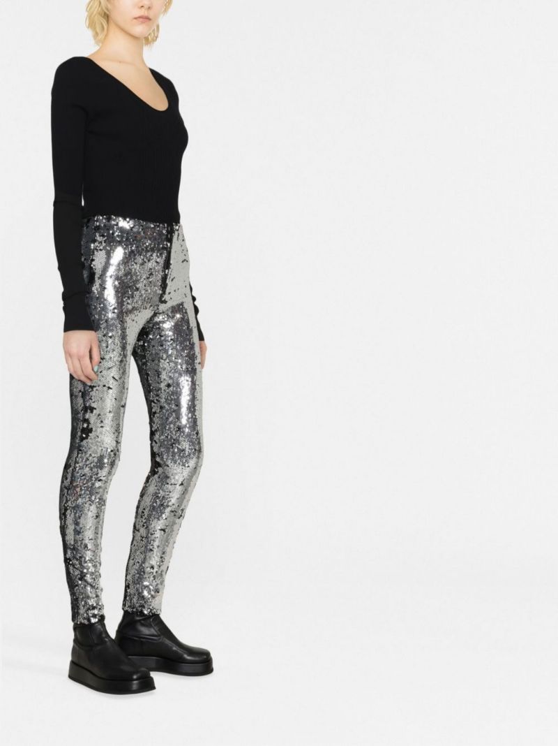 Black and Silver Madilio Sequinned Leggings