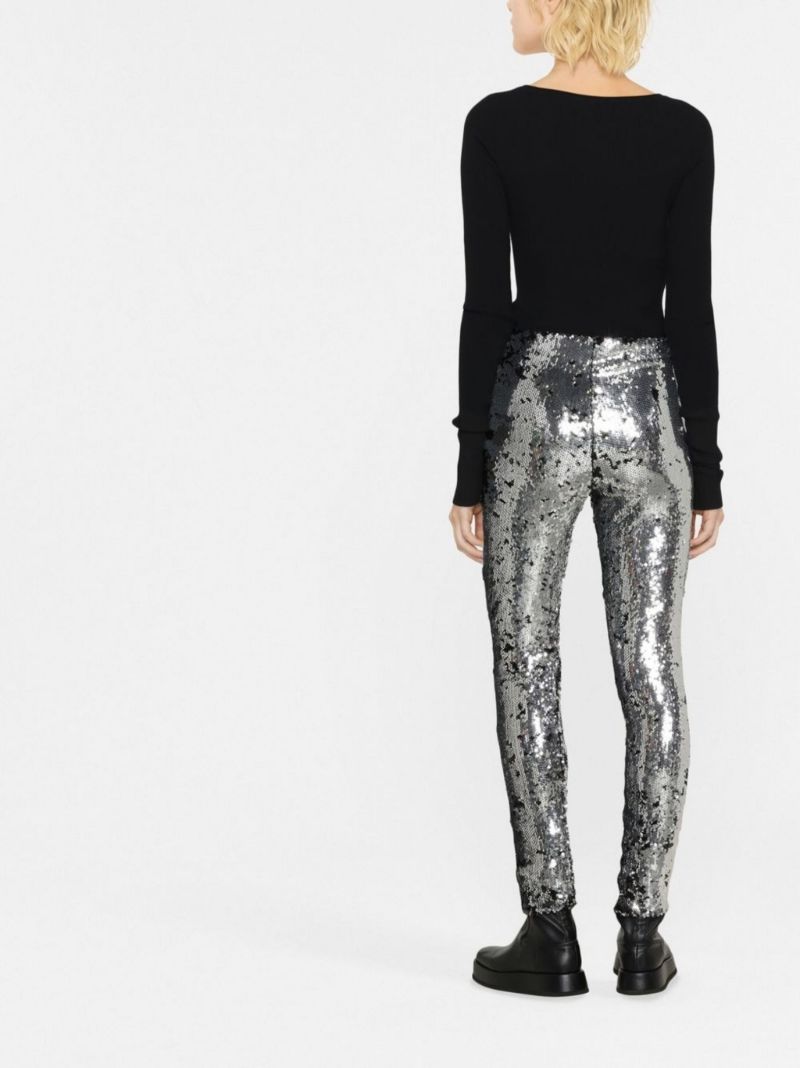 Black and Silver Madilio Sequinned Leggings