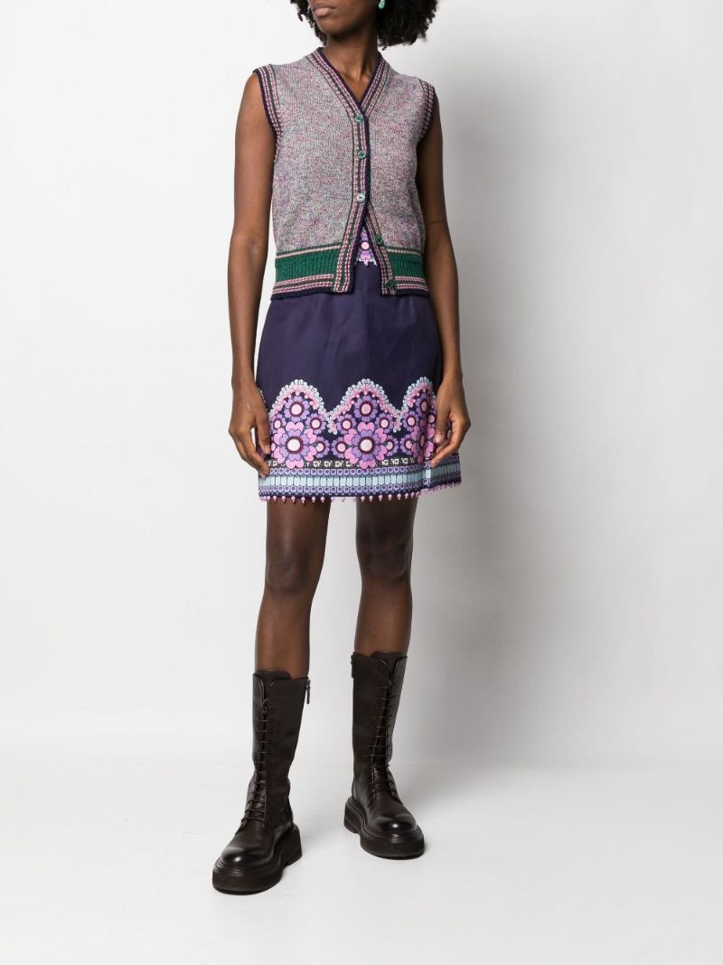 Purple Celestial Beaded Mini Skirt