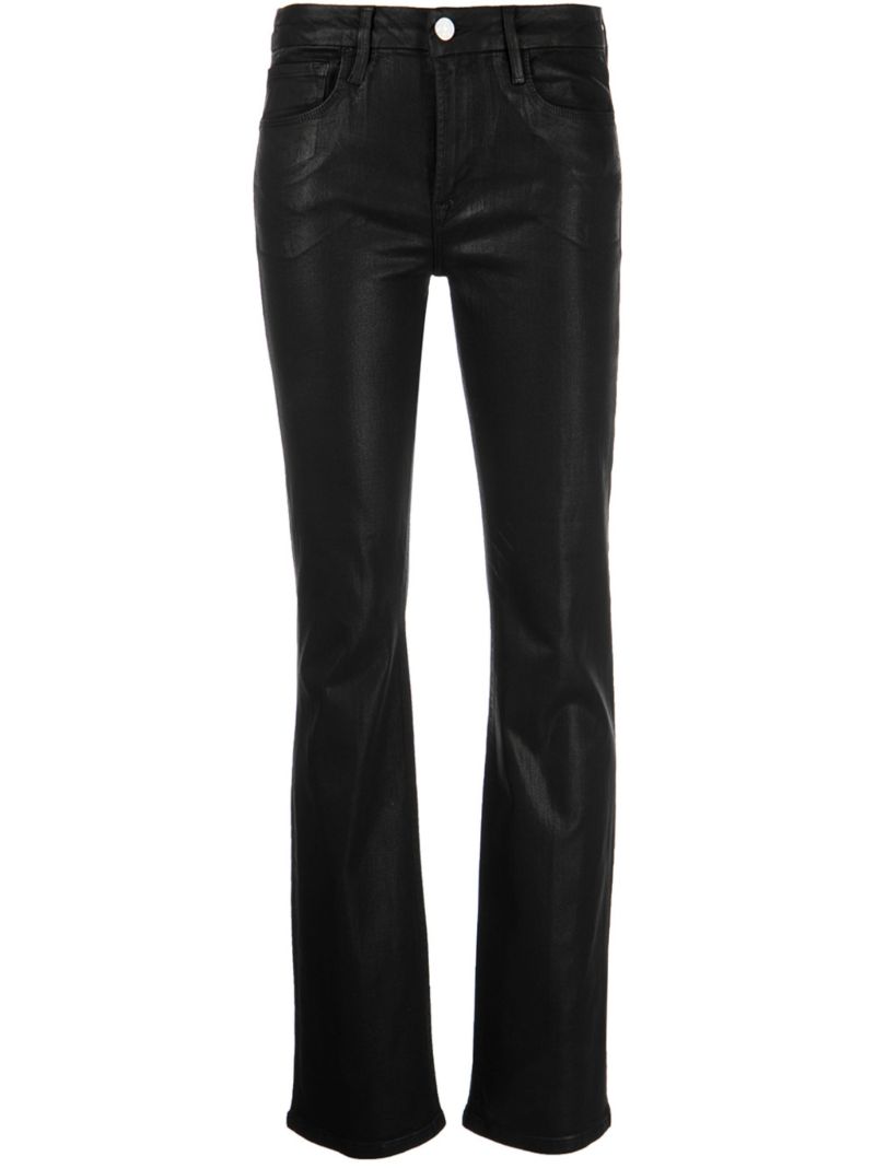 Black Le Mini Boot Coated Straight-leg Jeans