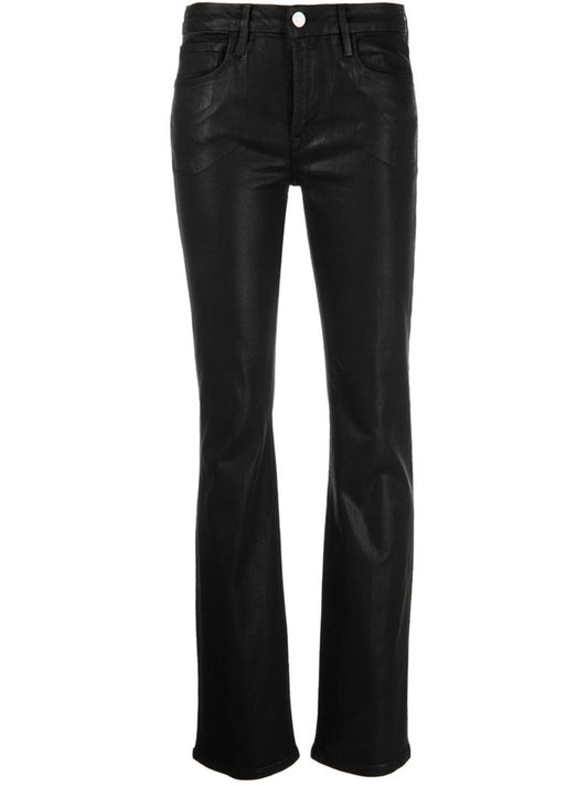 Black Le Mini Boot Coated Straight-leg Jeans