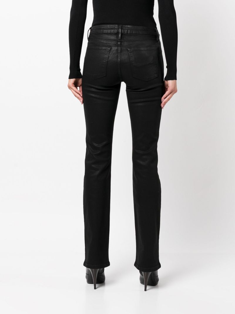 Black Le Mini Boot Coated Straight-leg Jeans