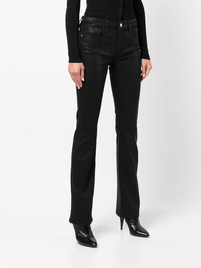 Black Le Mini Boot Coated Straight-leg Jeans