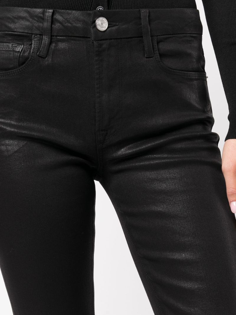 Black Le Mini Boot Coated Straight-leg Jeans