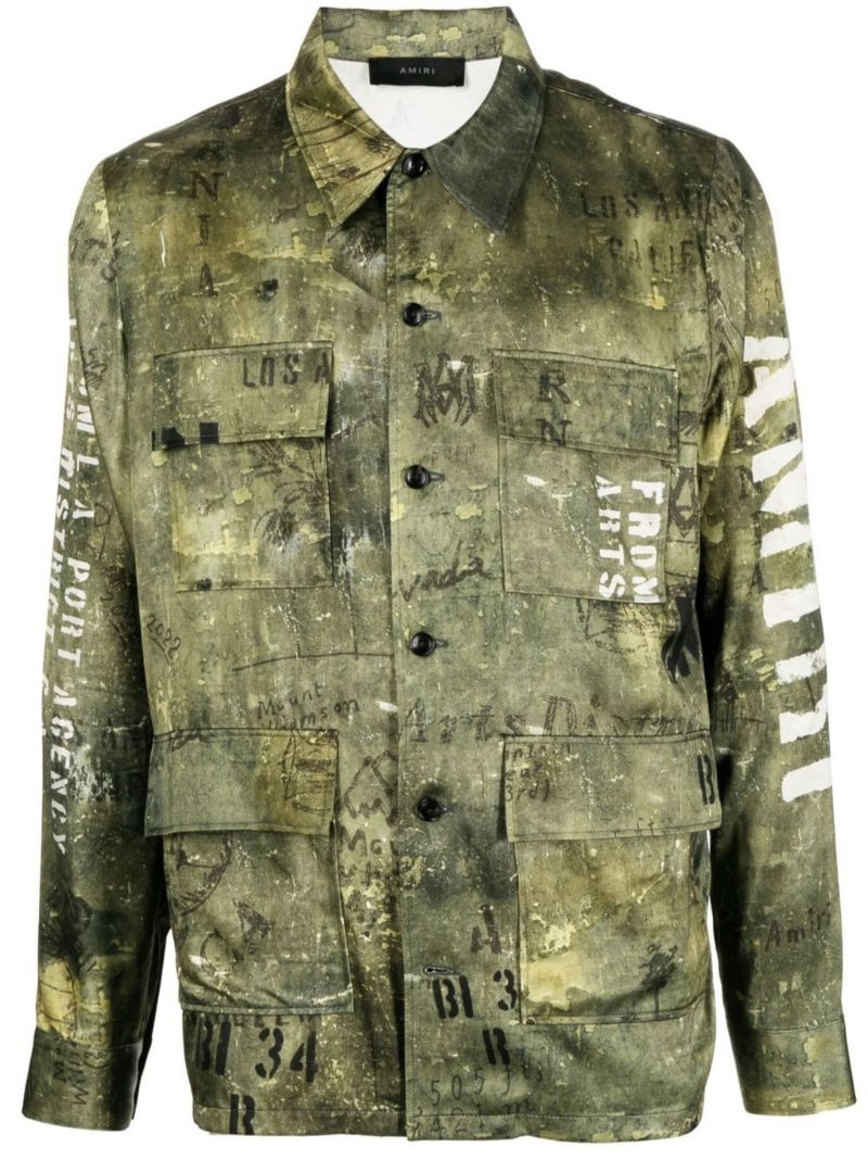 Green Army Stencil M-65 Shirt