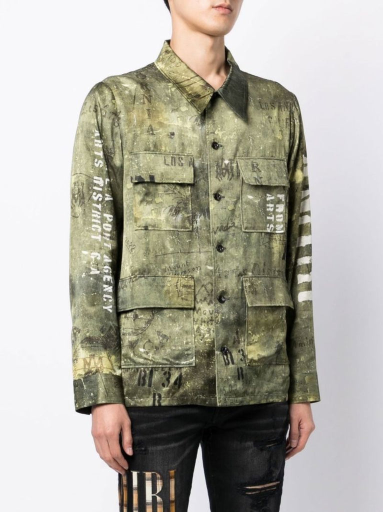 Green Army Stencil M-65 Shirt