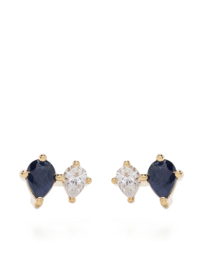 14k Yellow Gold Premier Amigos Sapphire and Diamond Earrings