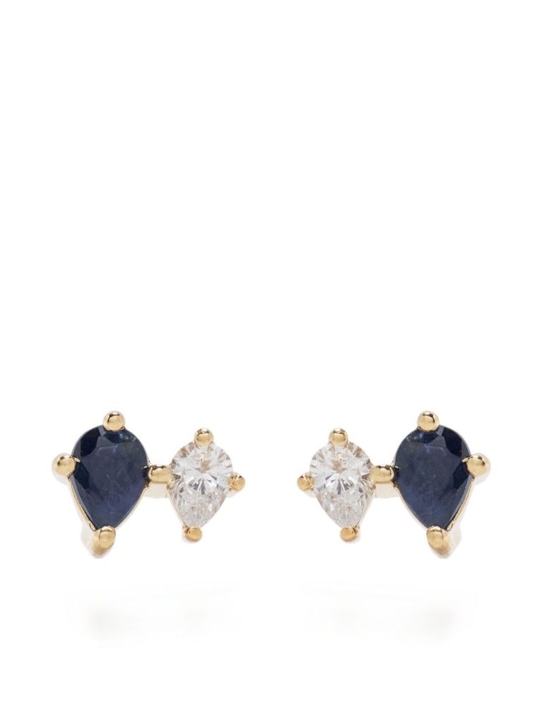 14k Yellow Gold Premier Amigos Sapphire and Diamond Earrings