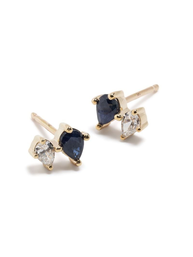14k Yellow Gold Premier Amigos Sapphire and Diamond Earrings