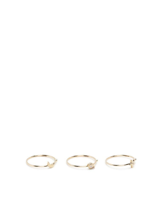 14k Yellow Gold Far Out Diamond Ring Set