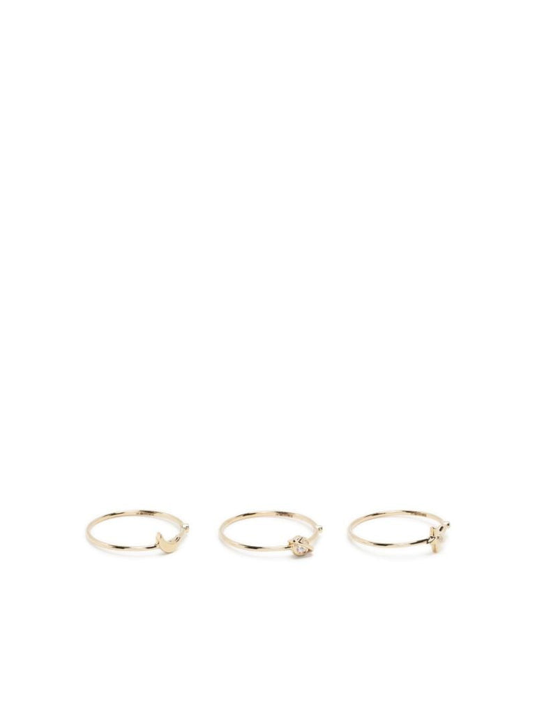 14k Yellow Gold Far Out Diamond Ring Set