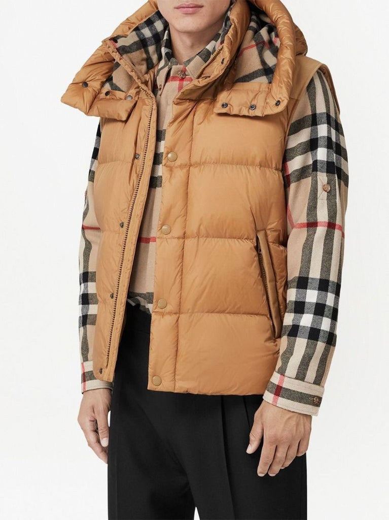 Brown Detachable-sleeve Padded Jacket