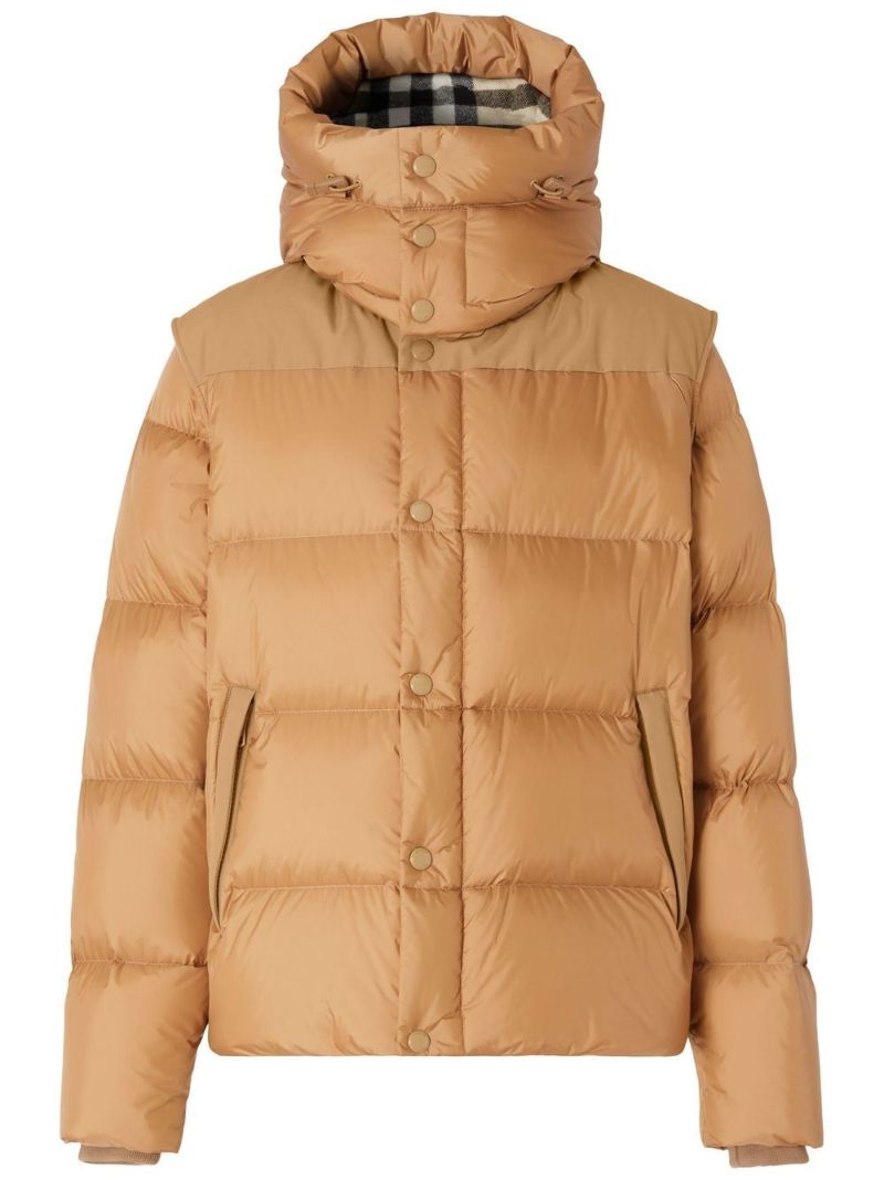 Brown Detachable-sleeve Padded Jacket