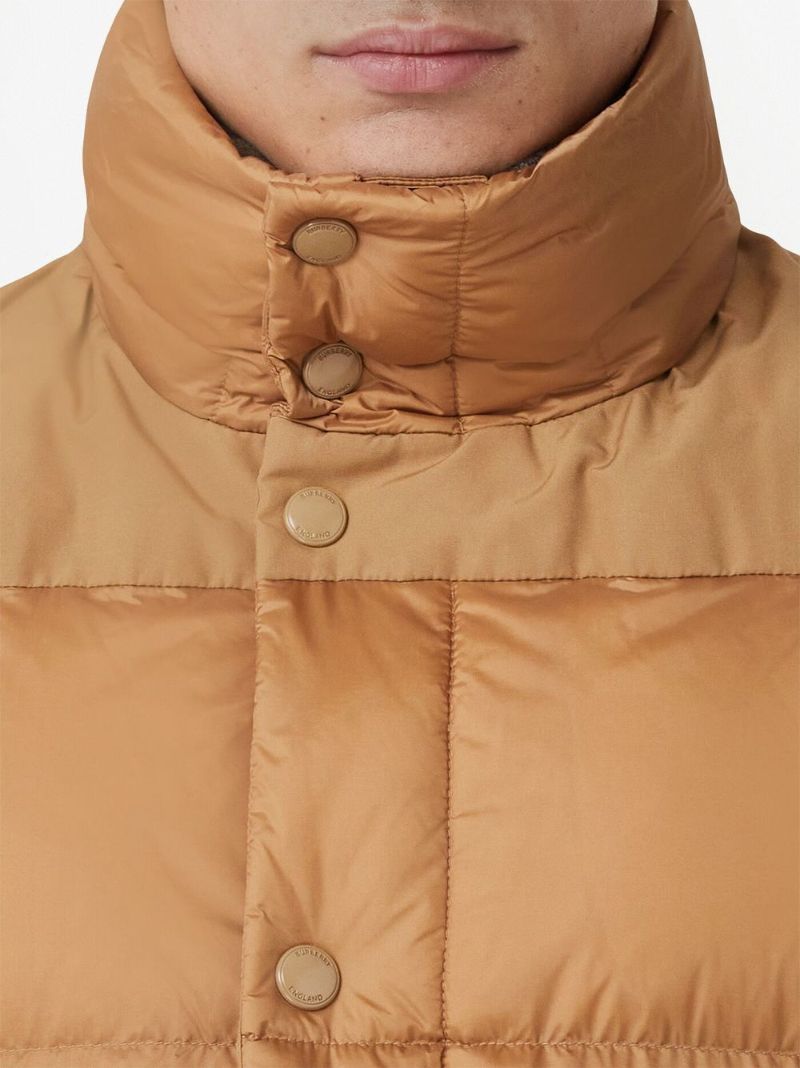 Brown Detachable-sleeve Padded Jacket
