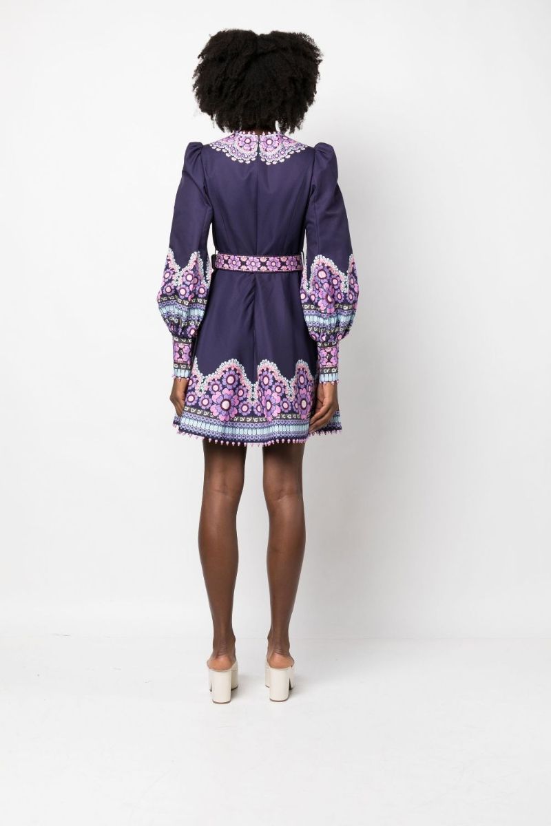 Purple Celestial Beaded Mini Dress