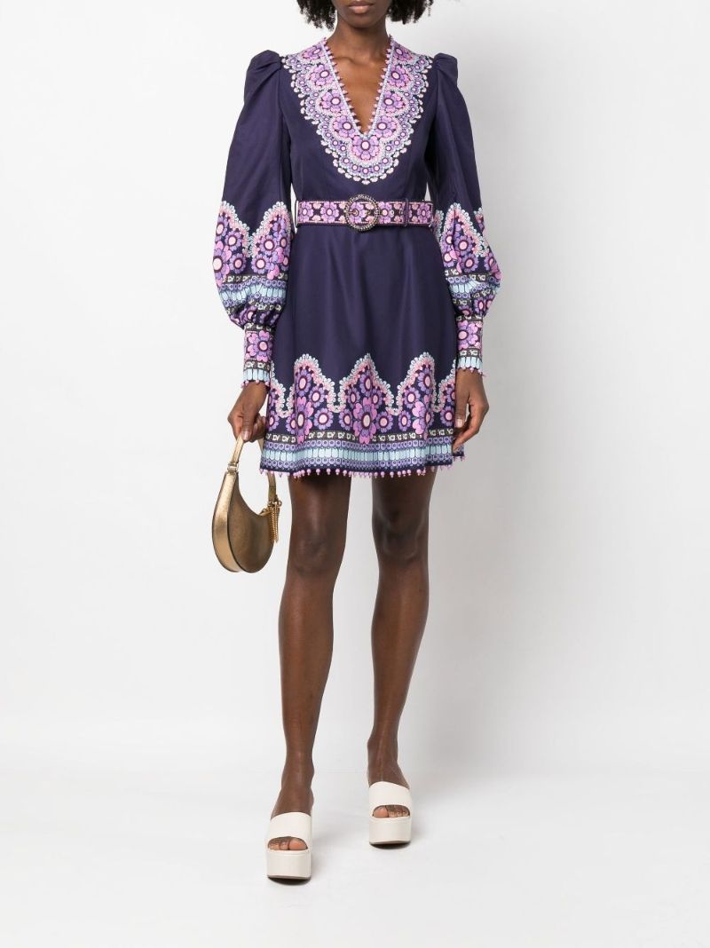 Purple Celestial Beaded Mini Dress