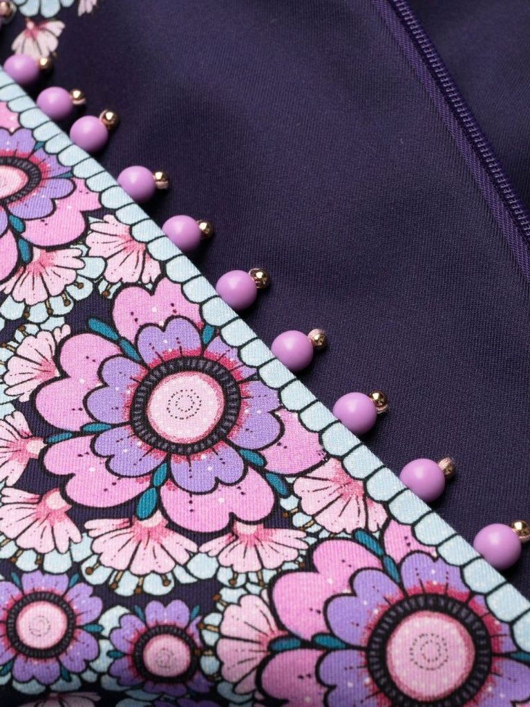 Purple Celestial Beaded Mini Dress