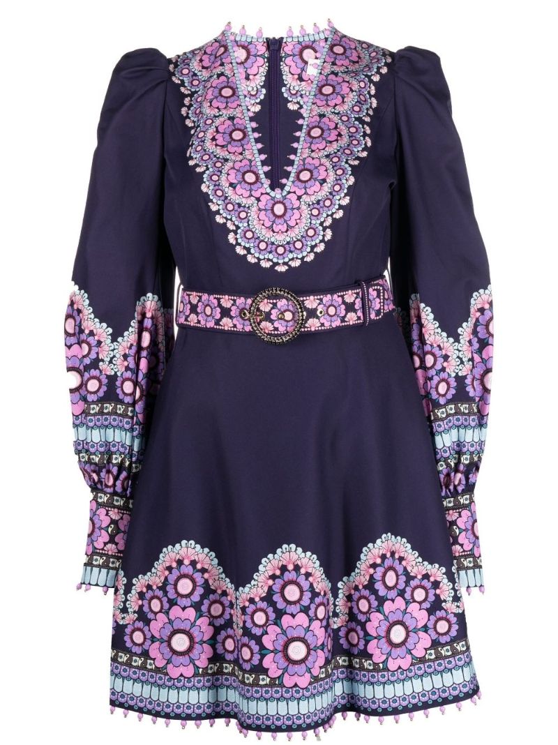 Purple Celestial Beaded Mini Dress